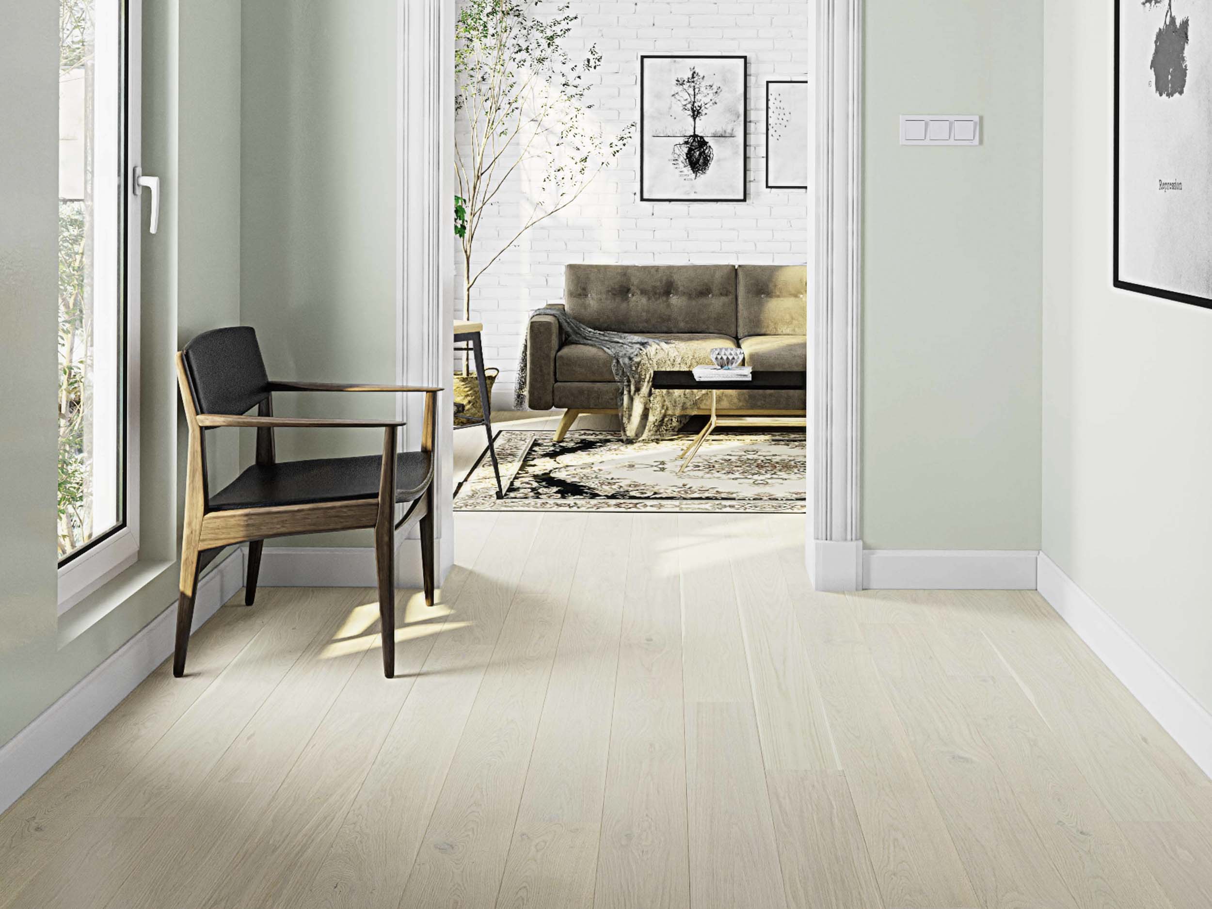 Паркетная доска Esta Parket Oak Latte CD 11162 1800-2390×160×14 фото в интерьере